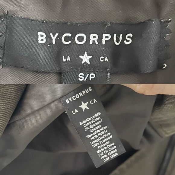 URBAN OUTFITTERS BYCORPUS Army Moto Jacket Moto Asymmetrical Biker Jacket S - Picture 11 of 11